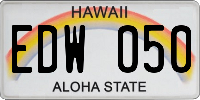 HI license plate EDW050