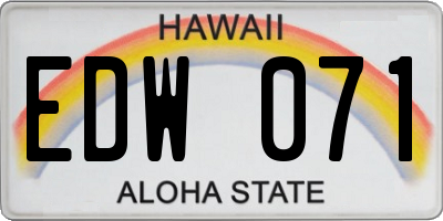 HI license plate EDW071