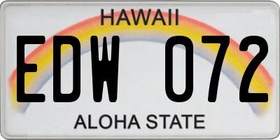 HI license plate EDW072