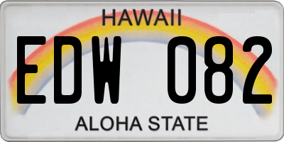 HI license plate EDW082