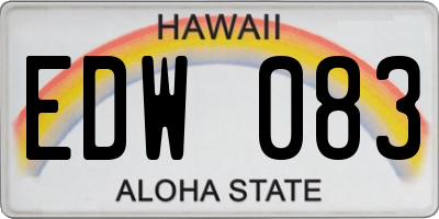 HI license plate EDW083