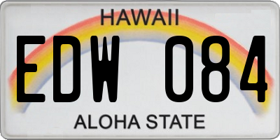 HI license plate EDW084