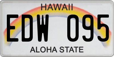 HI license plate EDW095