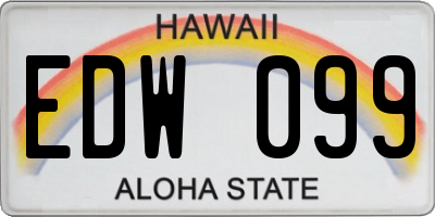 HI license plate EDW099