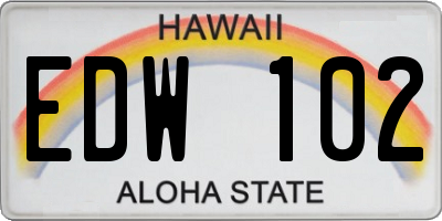 HI license plate EDW102