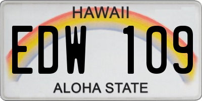 HI license plate EDW109