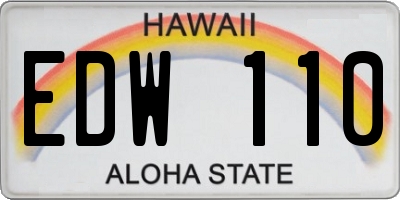 HI license plate EDW110