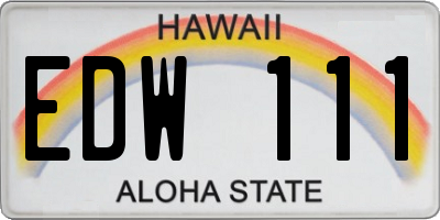HI license plate EDW111