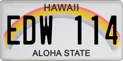 HI license plate EDW114