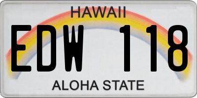 HI license plate EDW118
