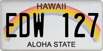 HI license plate EDW127
