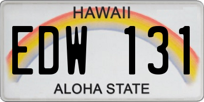 HI license plate EDW131