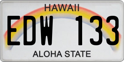 HI license plate EDW133