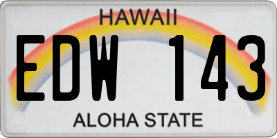 HI license plate EDW143