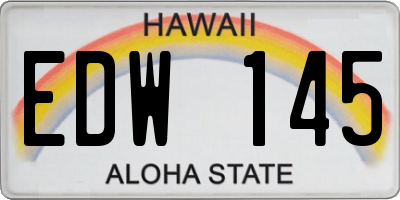HI license plate EDW145