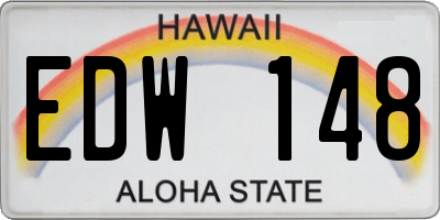 HI license plate EDW148