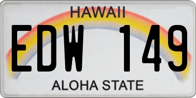 HI license plate EDW149