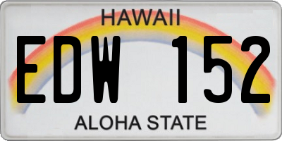 HI license plate EDW152
