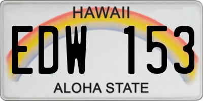 HI license plate EDW153