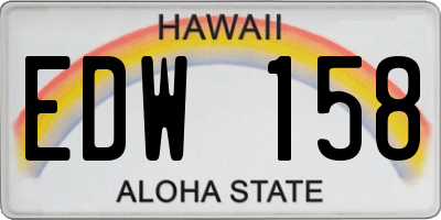 HI license plate EDW158
