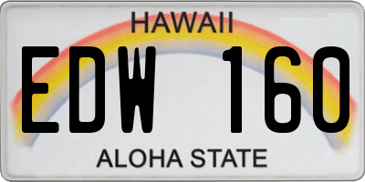 HI license plate EDW160