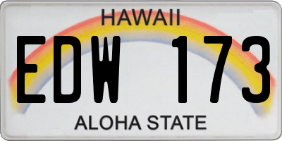 HI license plate EDW173