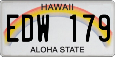 HI license plate EDW179