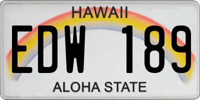 HI license plate EDW189