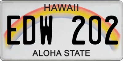 HI license plate EDW202