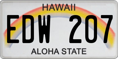 HI license plate EDW207