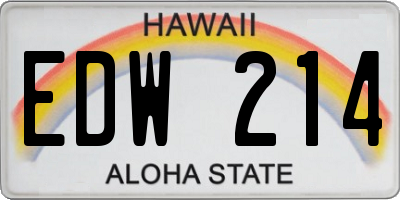 HI license plate EDW214