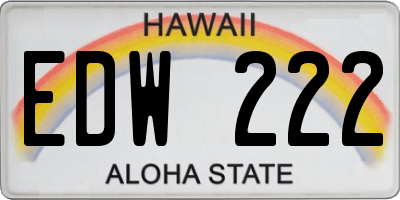 HI license plate EDW222