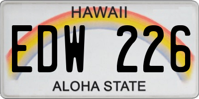HI license plate EDW226
