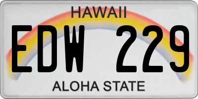 HI license plate EDW229
