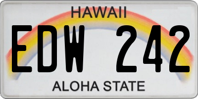 HI license plate EDW242
