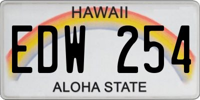 HI license plate EDW254