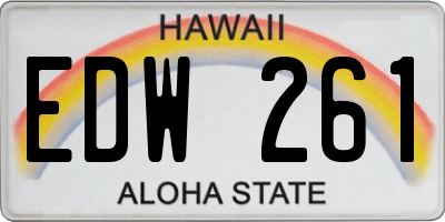 HI license plate EDW261