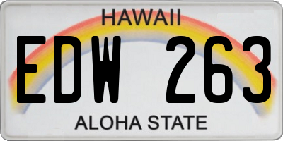 HI license plate EDW263