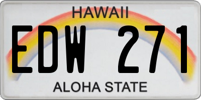HI license plate EDW271