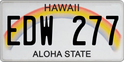 HI license plate EDW277