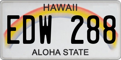 HI license plate EDW288