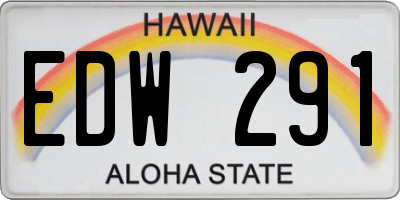 HI license plate EDW291