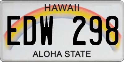 HI license plate EDW298