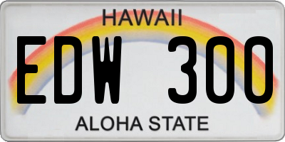HI license plate EDW300