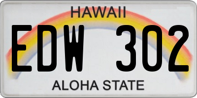 HI license plate EDW302