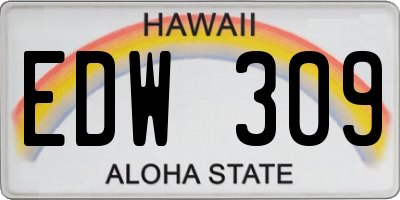 HI license plate EDW309