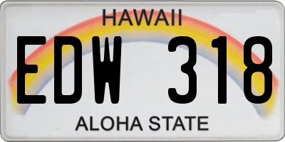 HI license plate EDW318