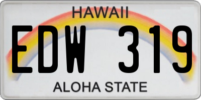 HI license plate EDW319