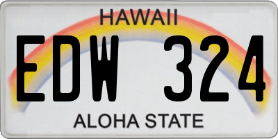 HI license plate EDW324