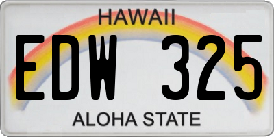 HI license plate EDW325